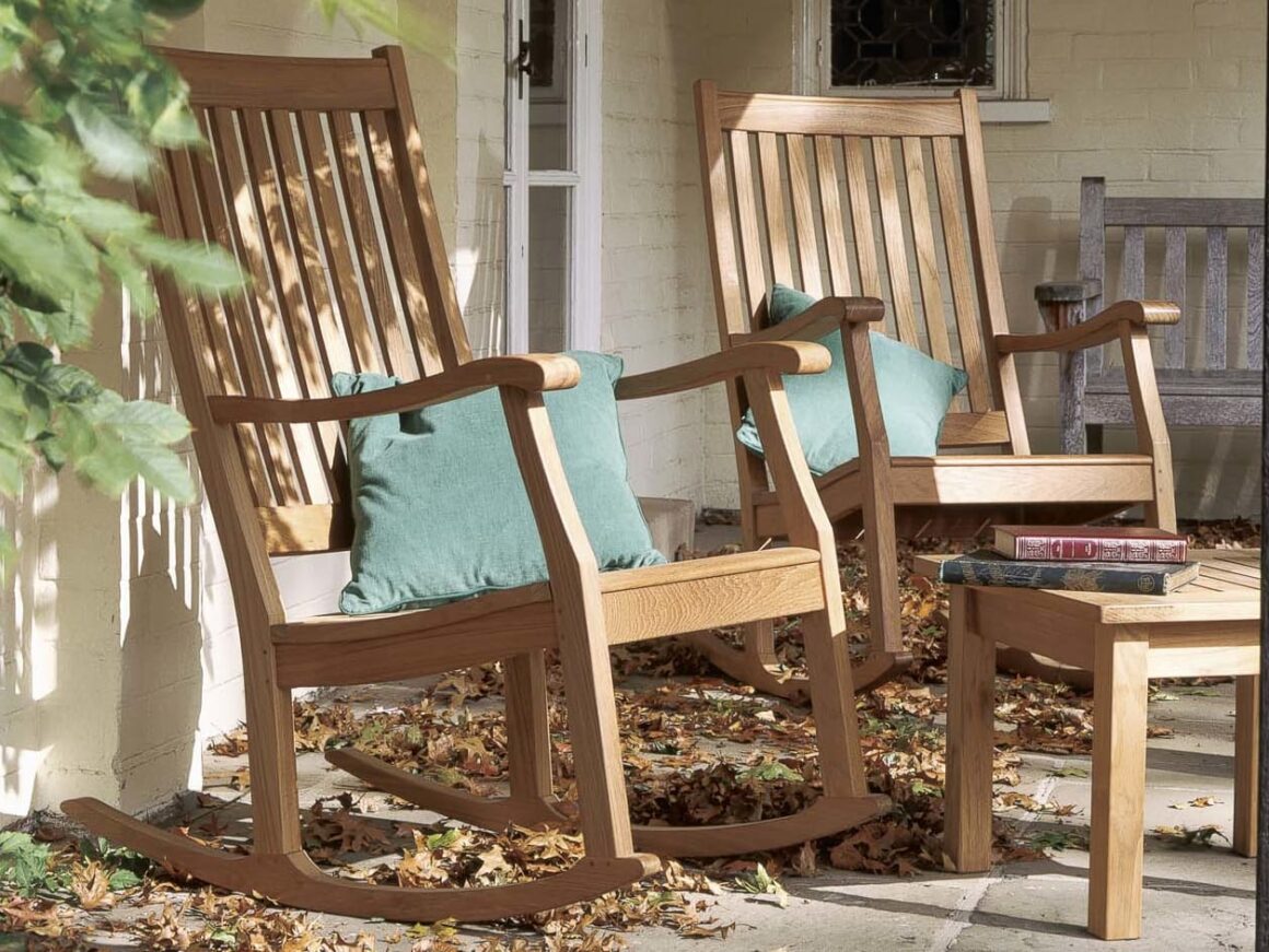 outdoor rockers and books